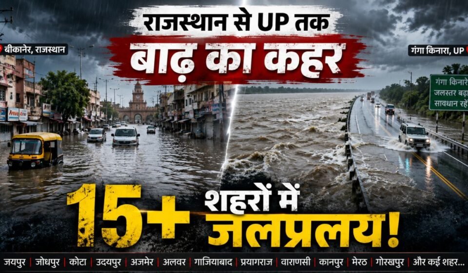 MP Rajasthan Flood News Heavy Rainfall Bikaner Streets Submerged UP Ganga River