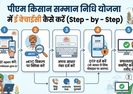 पीएम किसान सम्मान निधि ई केवाईसी कैसे करें